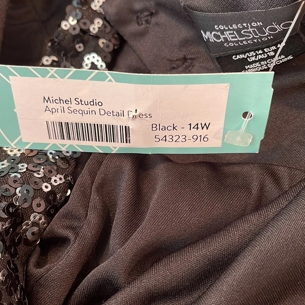 michel studio NWT ⭐️black dress with sequins